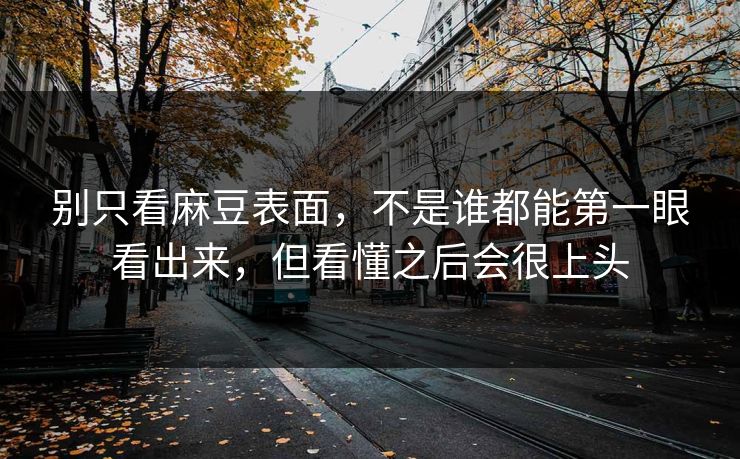 别只看麻豆表面，不是谁都能第一眼看出来，但看懂之后会很上头