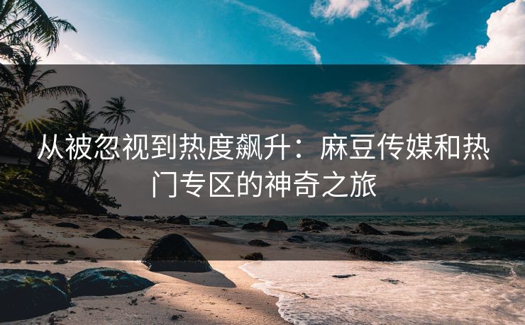 从被忽视到热度飙升:麻豆传媒和热门专区的神奇之旅