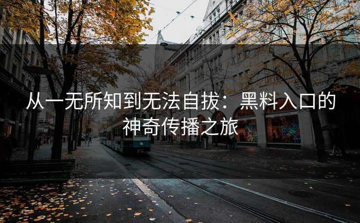 从一无所知到无法自拔:黑料入口的神奇传播之旅