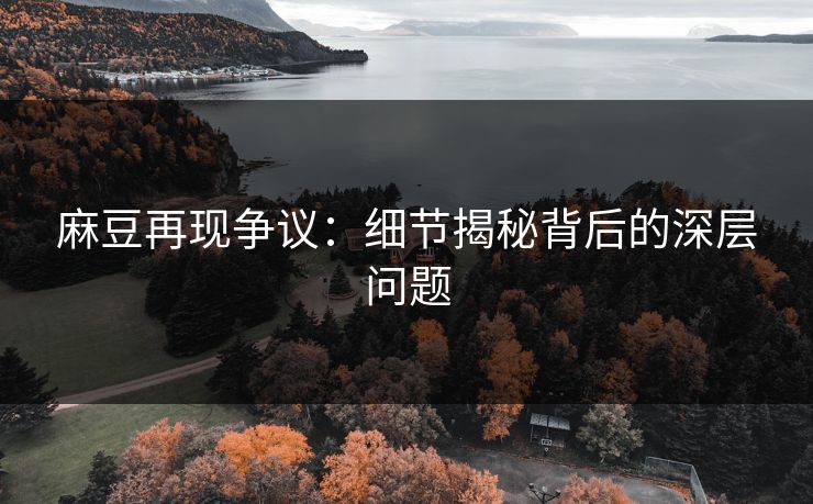 麻豆再现争议:细节揭秘背后的深层问题